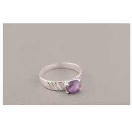 Amethyst Ring H - Size 7 Sterling Silver