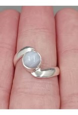 Blue Lace Agate Ring - Size 7 Sterling Silver