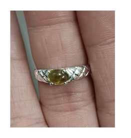 Peridot Ring C- Size 8 Sterling Silver