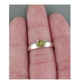Peridot Ring A- Size 8 Sterling Silver
