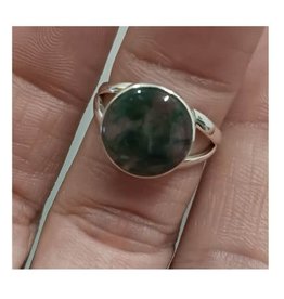 Moss Agate Ring B - Size 7 Sterling Silver