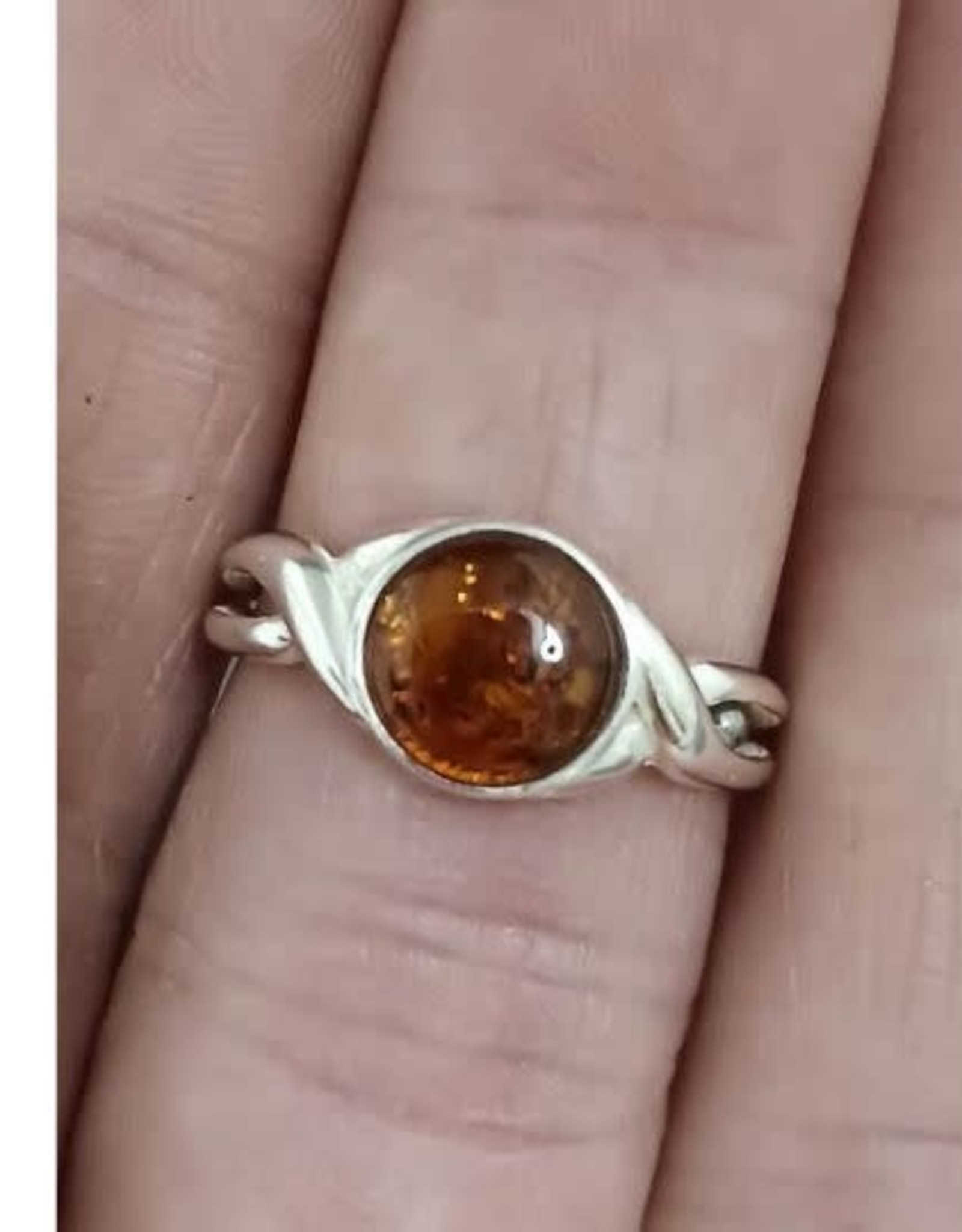 Baltic Amber Ring - Size 8 Sterling Silver