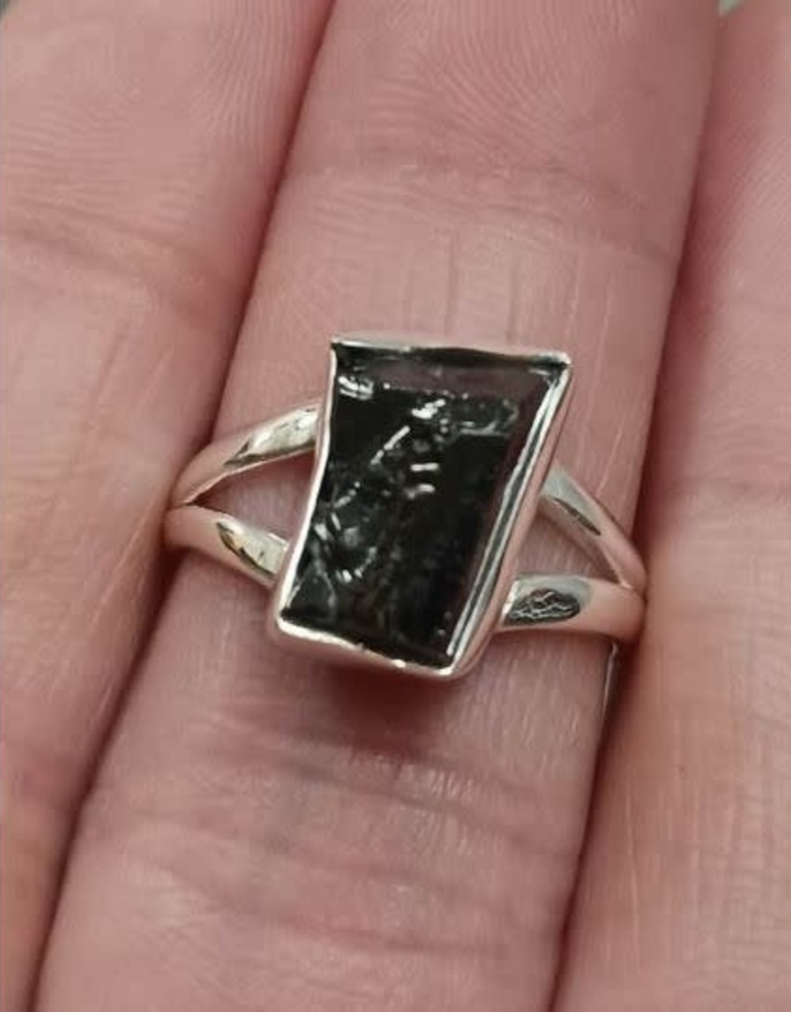 Shungite Ring A - Size 8 Sterling Silver
