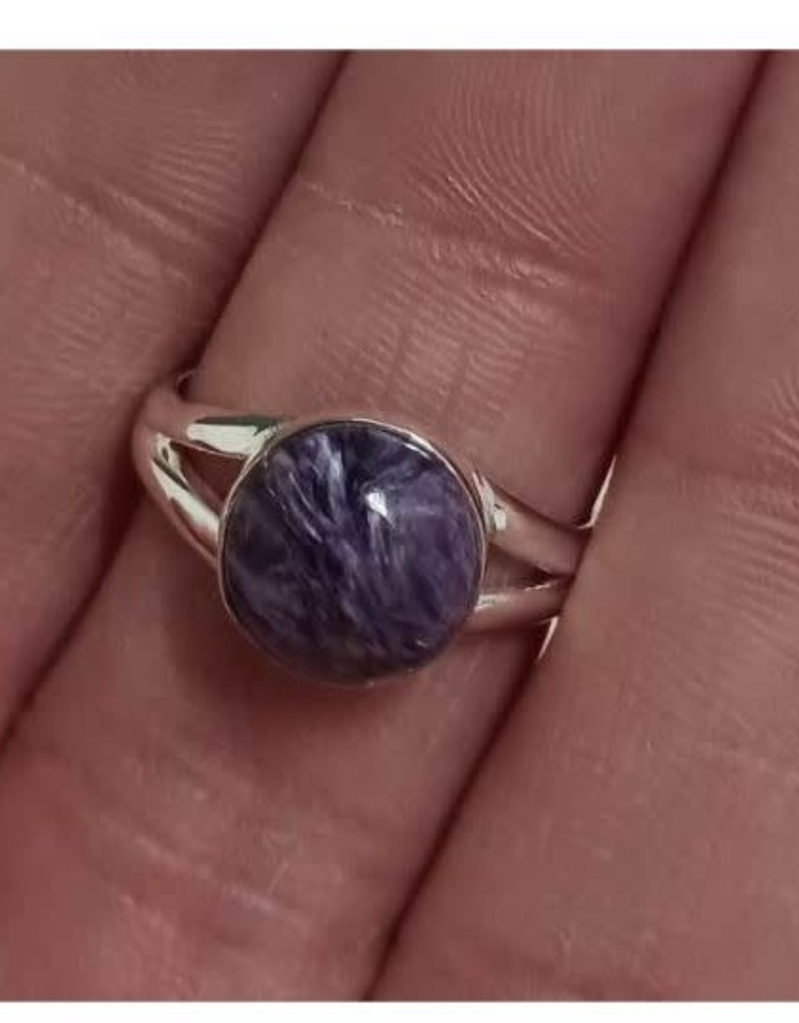 Charoite Ring - Size 8 Sterling Silver
