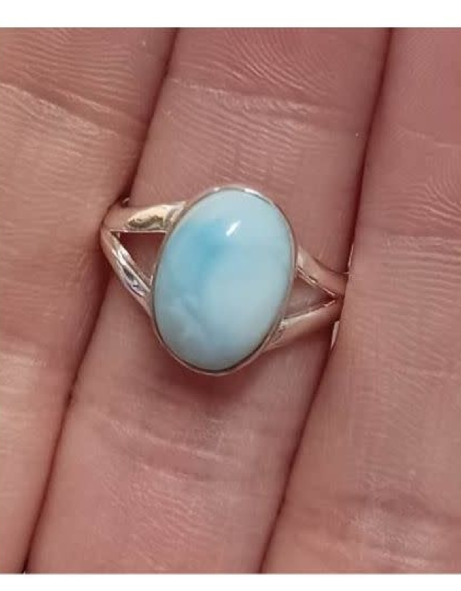 Larimar Ring E - Size 9 Sterling Silver