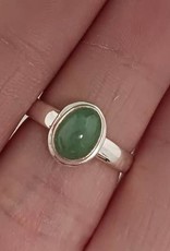 Emerald Ring C - Size 7 Sterling Silver