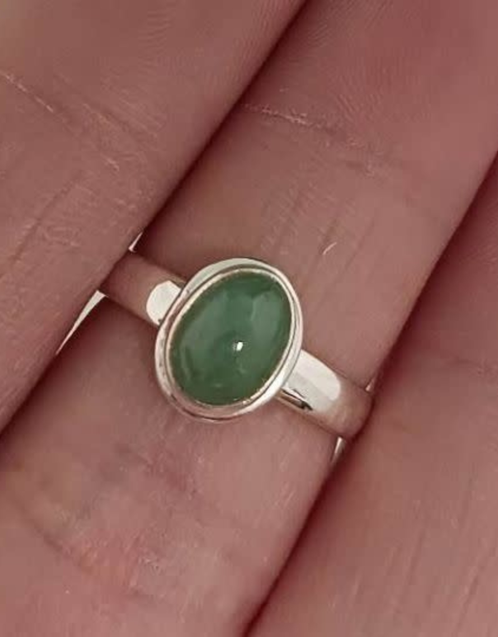 Emerald Ring - Size 8 Sterling Silver