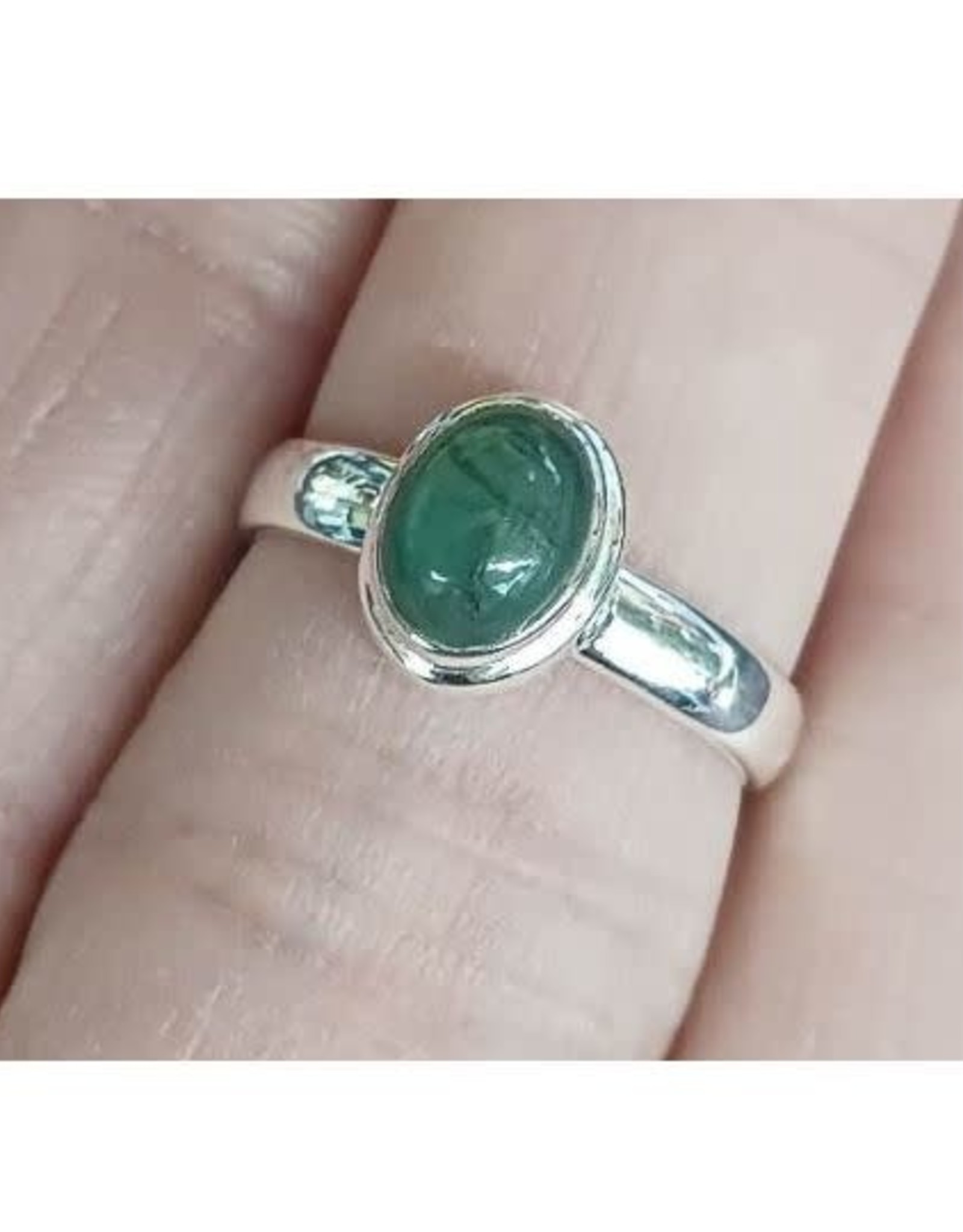 Emerald Ring B - Size 8 Sterling Silver