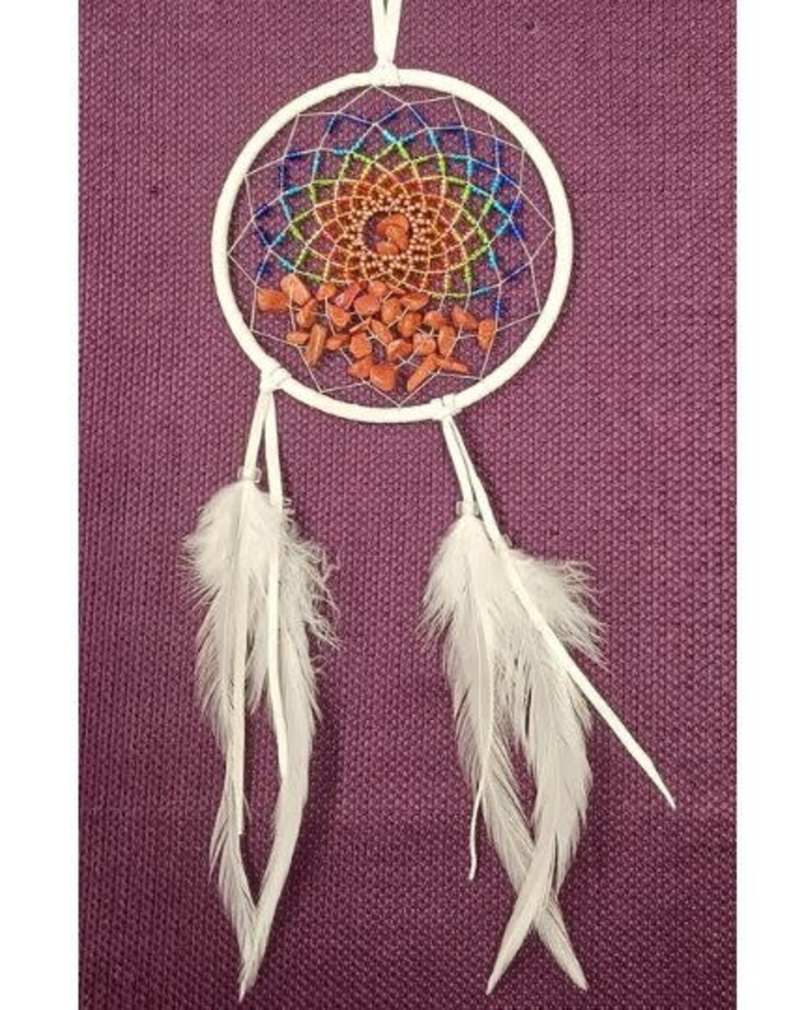 Monague Native Crafts White Energy Flow 4" Dream Catcher
