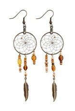Monague Native Crafts Copper Dream Catcher Earrings1"