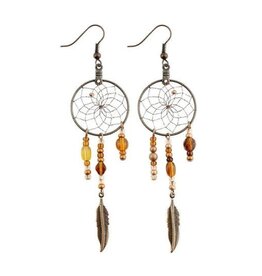 Monague Native Crafts Copper Dream Catcher Earrings1"