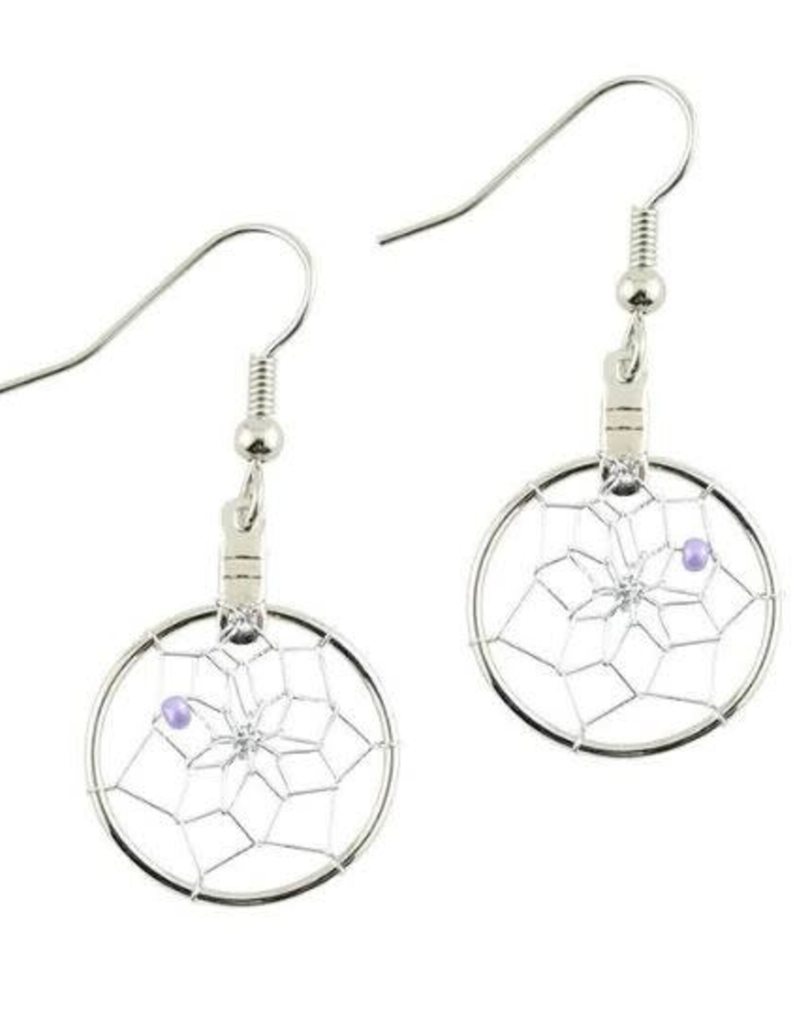 Monague Native Crafts Small Dream Catcher Earrings 3/4"