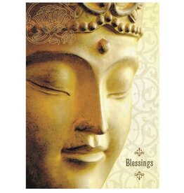 Amber Lotus Buddha Blessings- Greeting Card