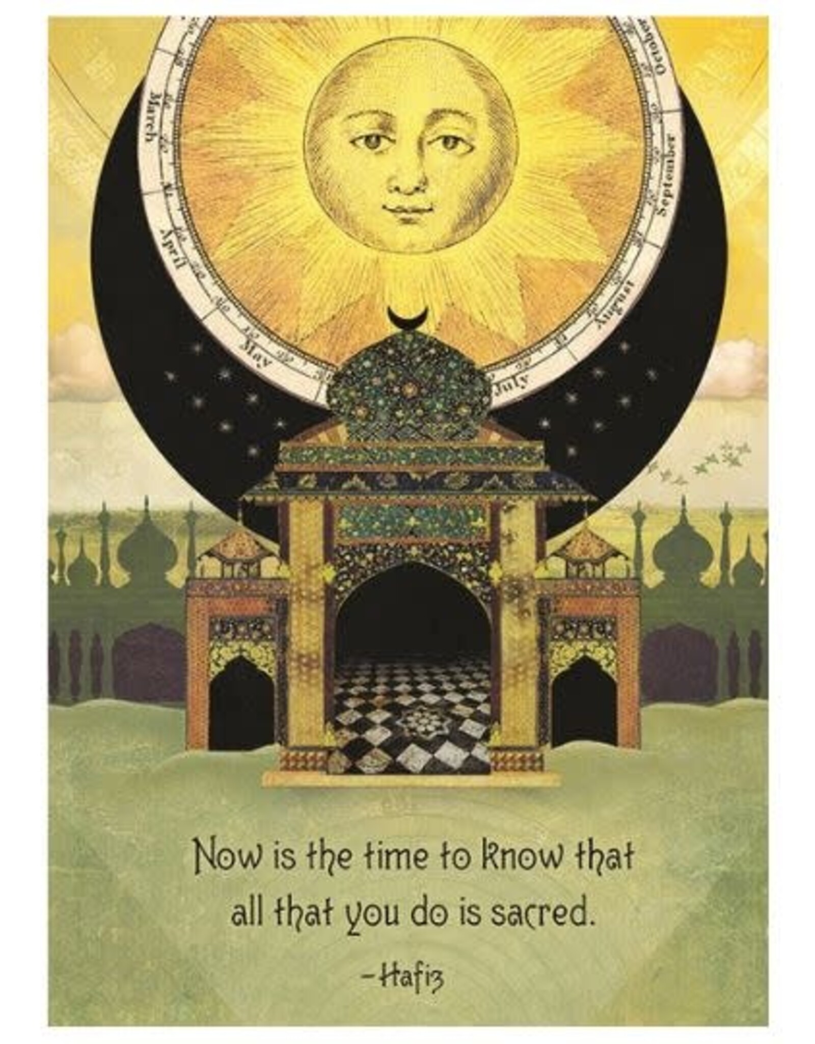 Amber Lotus Now is the Time - Greeting Card
