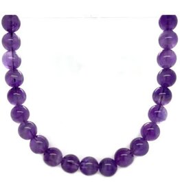 Amethyst Beaded Necklace 7mm
