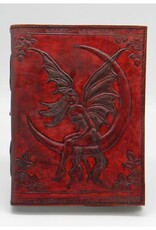Fantasy Gifts Fairy on Moon 6" x 8" Leather Journal