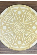 Wooden Celtic Cross Crystal Grid 6"