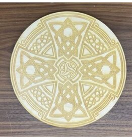Wooden Celtic Cross Crystal Grid 6"