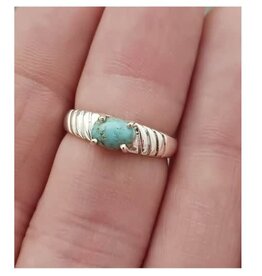 Turquoise Ring C - Size 6 Sterling Silver