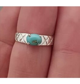 Turquoise Ring  B - Size 6 Sterling Silver