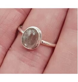 Aquamarine Ring B- Size 8 Sterling Silver
