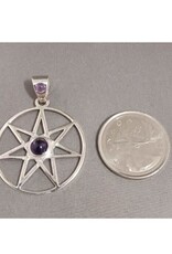 Fairy Star Pendant with Amethyst Sterling Silver 1.5"
