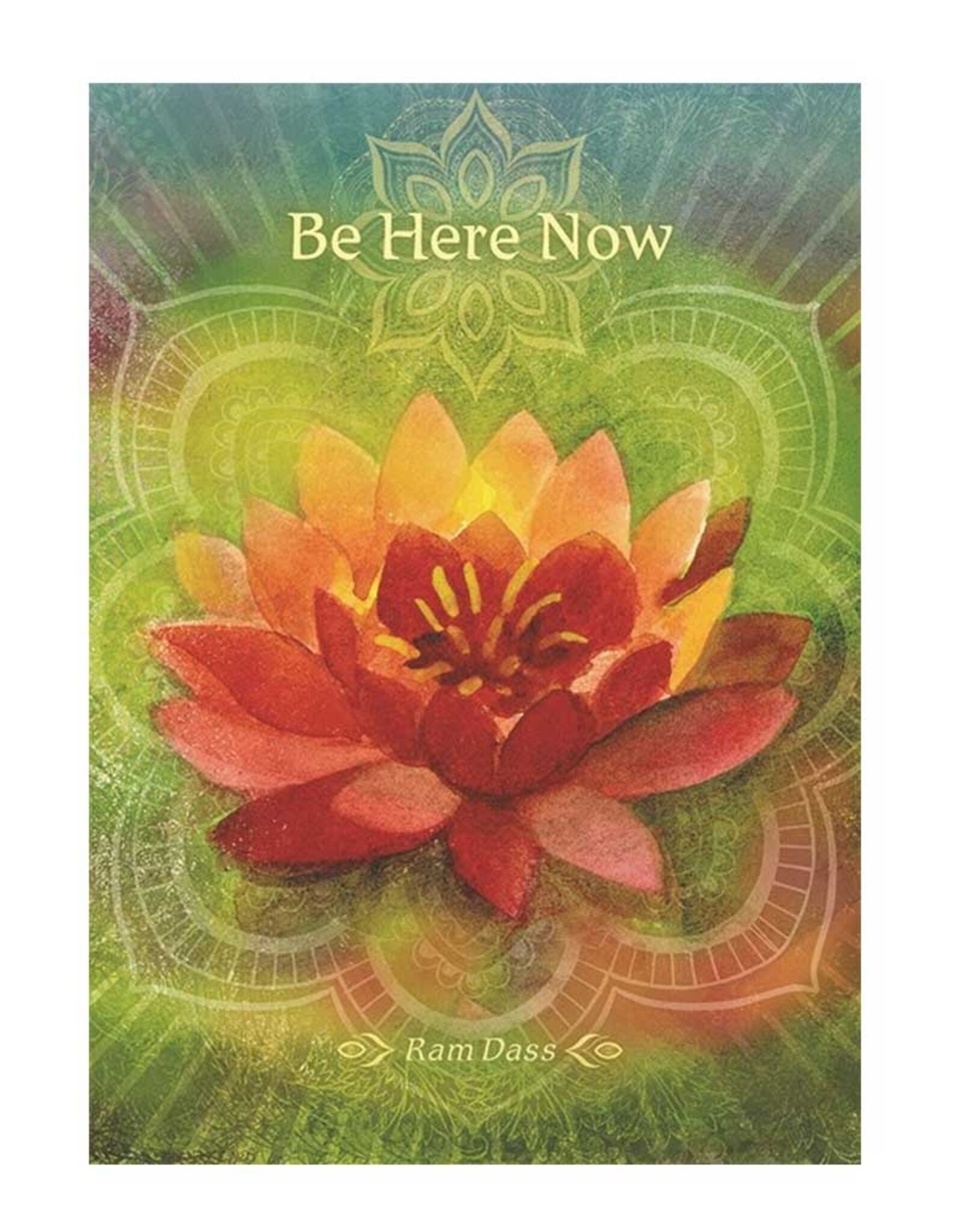 Amber Lotus Be Here Now - Greeting Card