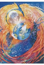 Amber Lotus Angel Cradling the Earth Greeting Card