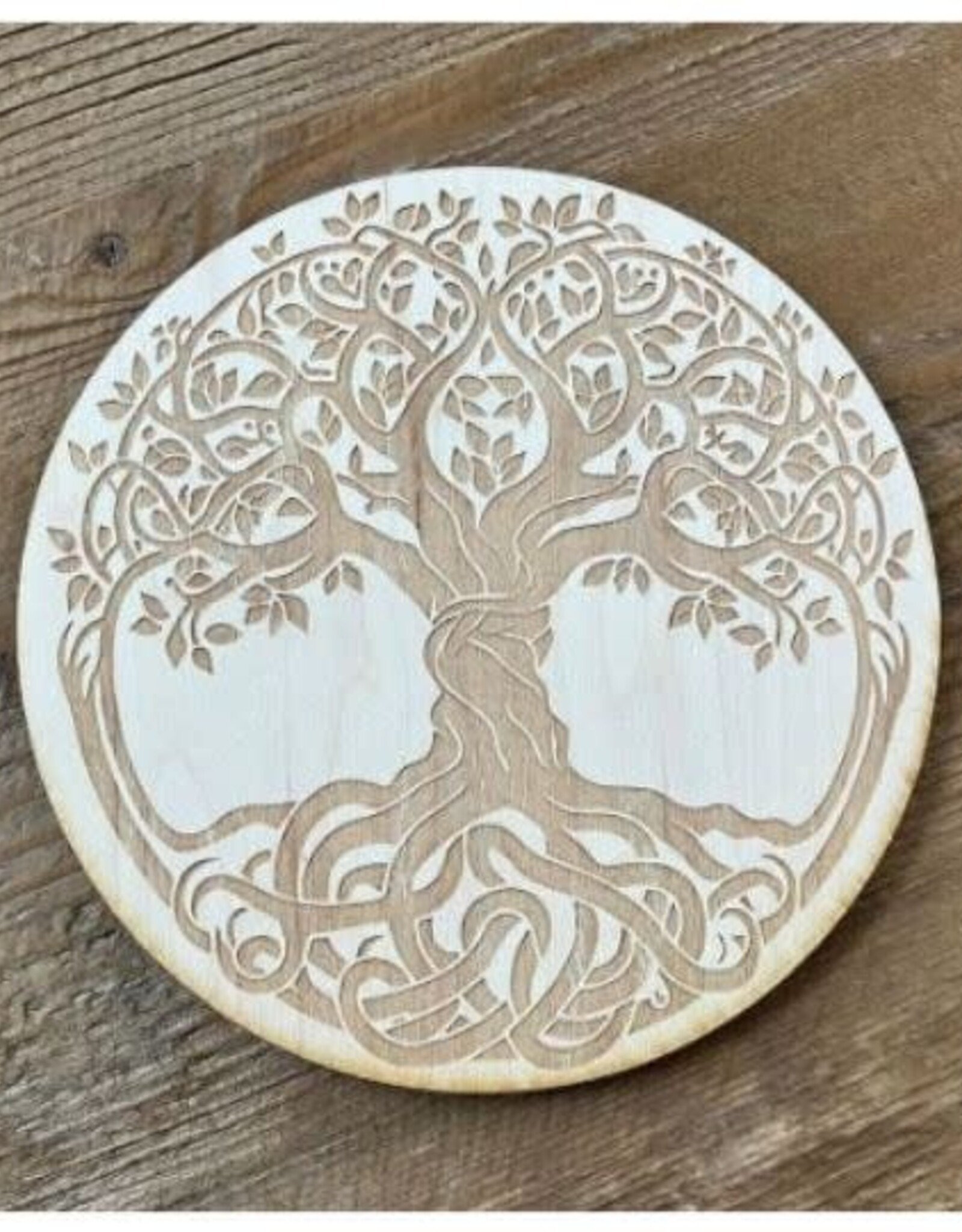 Wood Crystal Grid - Celtic Tree of Life