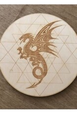 Wooden Dragon Yantra Crystal Grid 6"