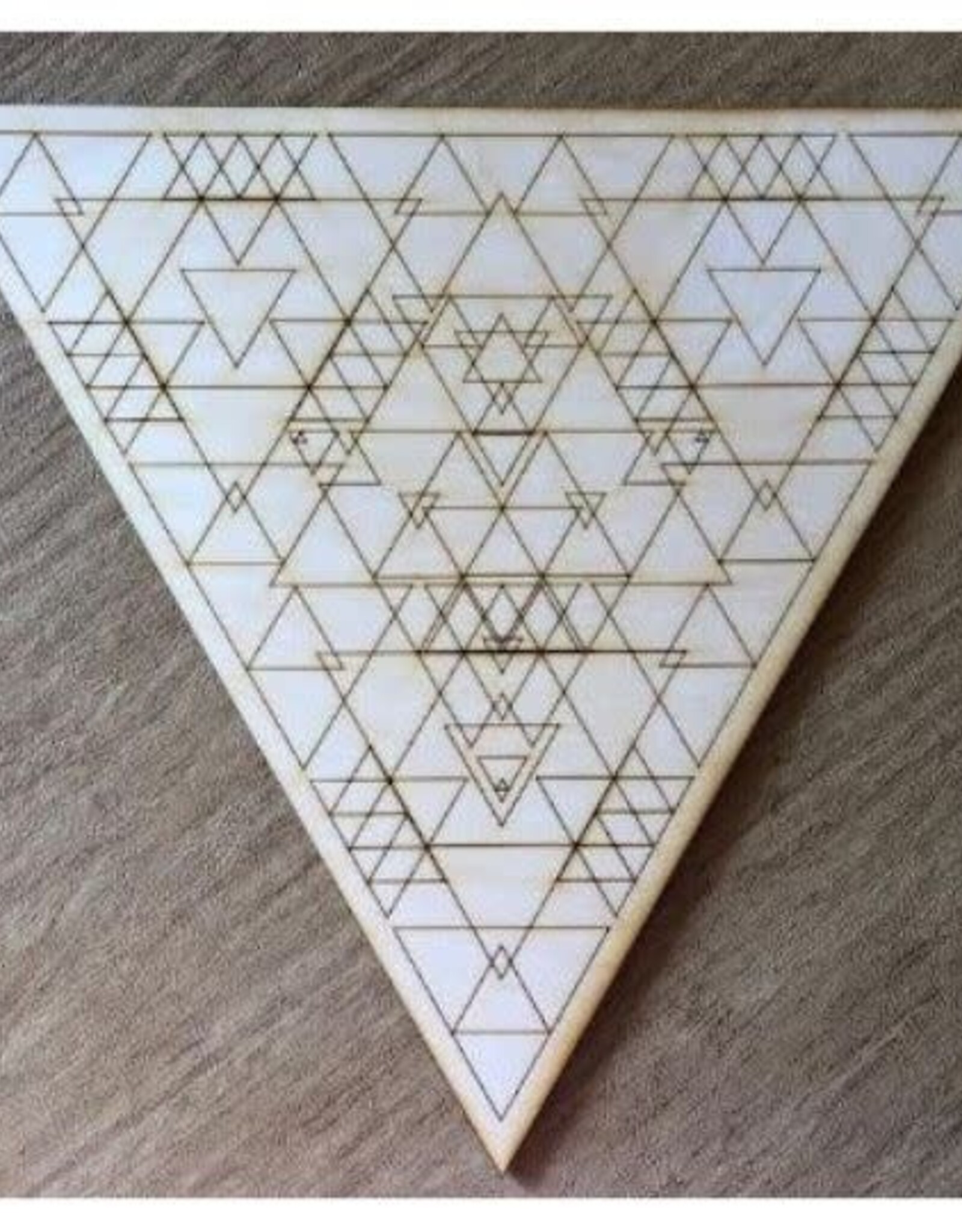 Wood Triangle Crystal Grid 6"