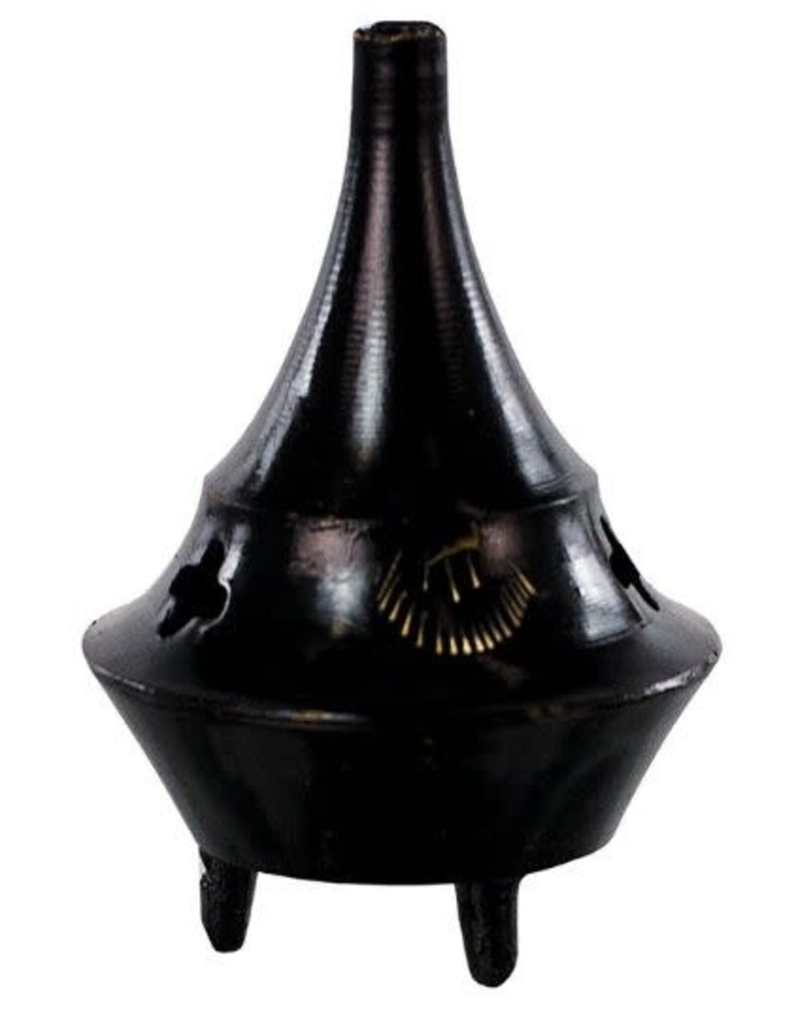 Brass Cone Incense Burner Black 2.25"