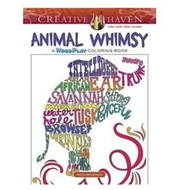 Creative Haven Animal Whimsy Wordplay Coloring Book by Creative Haven