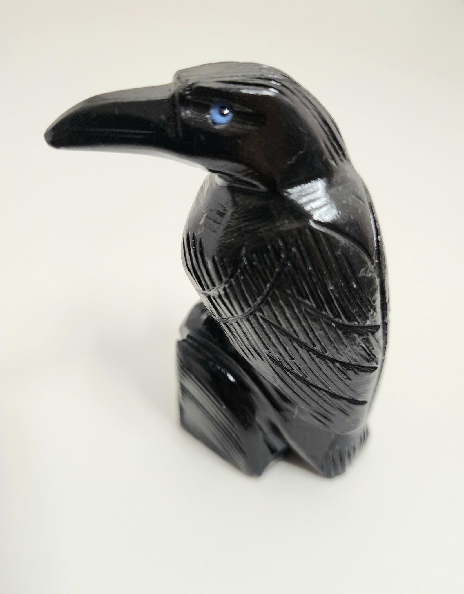 Black Onyx Raven / Crow 3.25" - Stone Animal