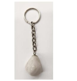 Tumbled Stone Keychains - Snow Quartz