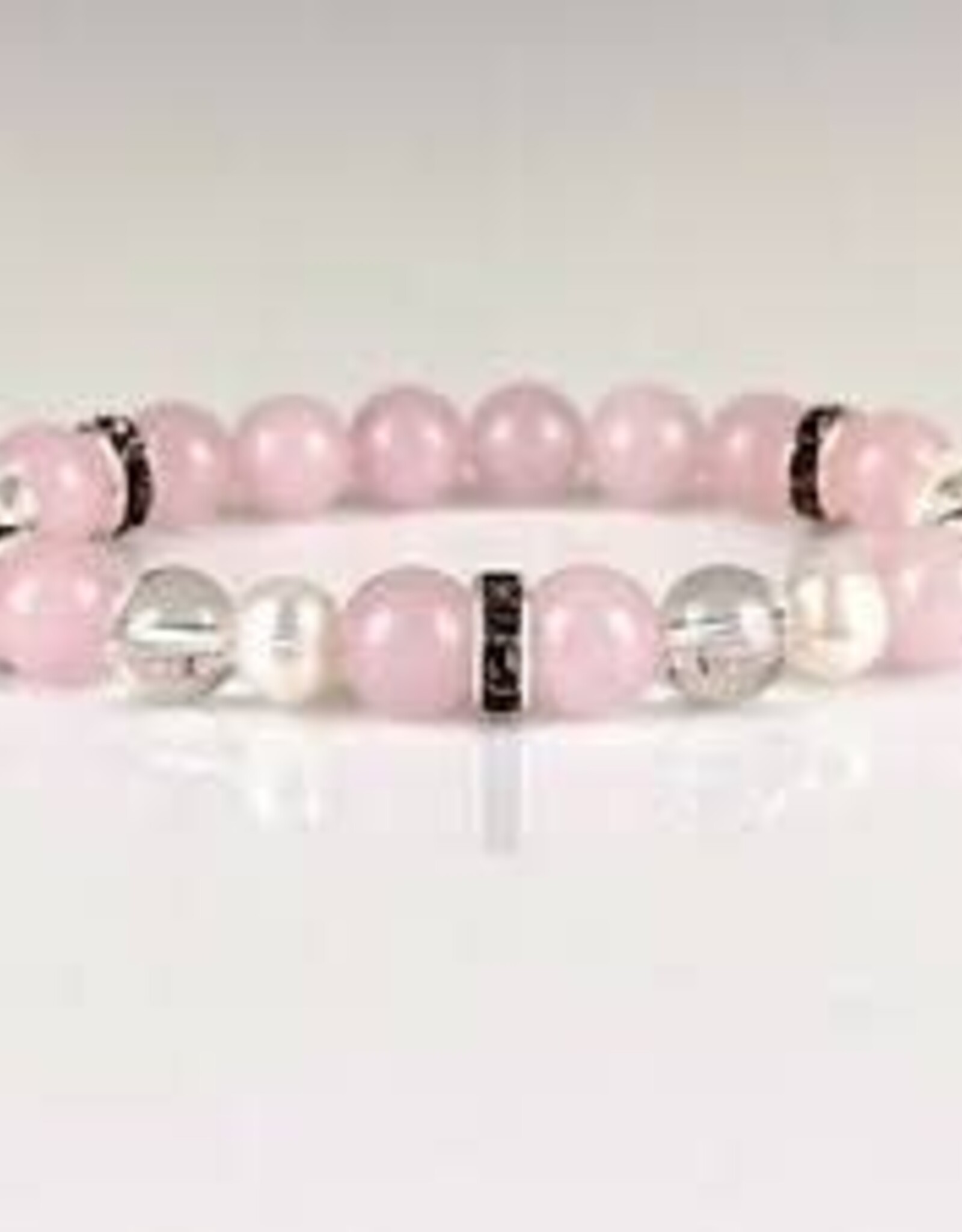 Rose Quartz, Crystal & Pearls - Bracelet