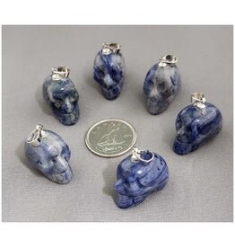 Sodalite Skull Pendant 3/4"