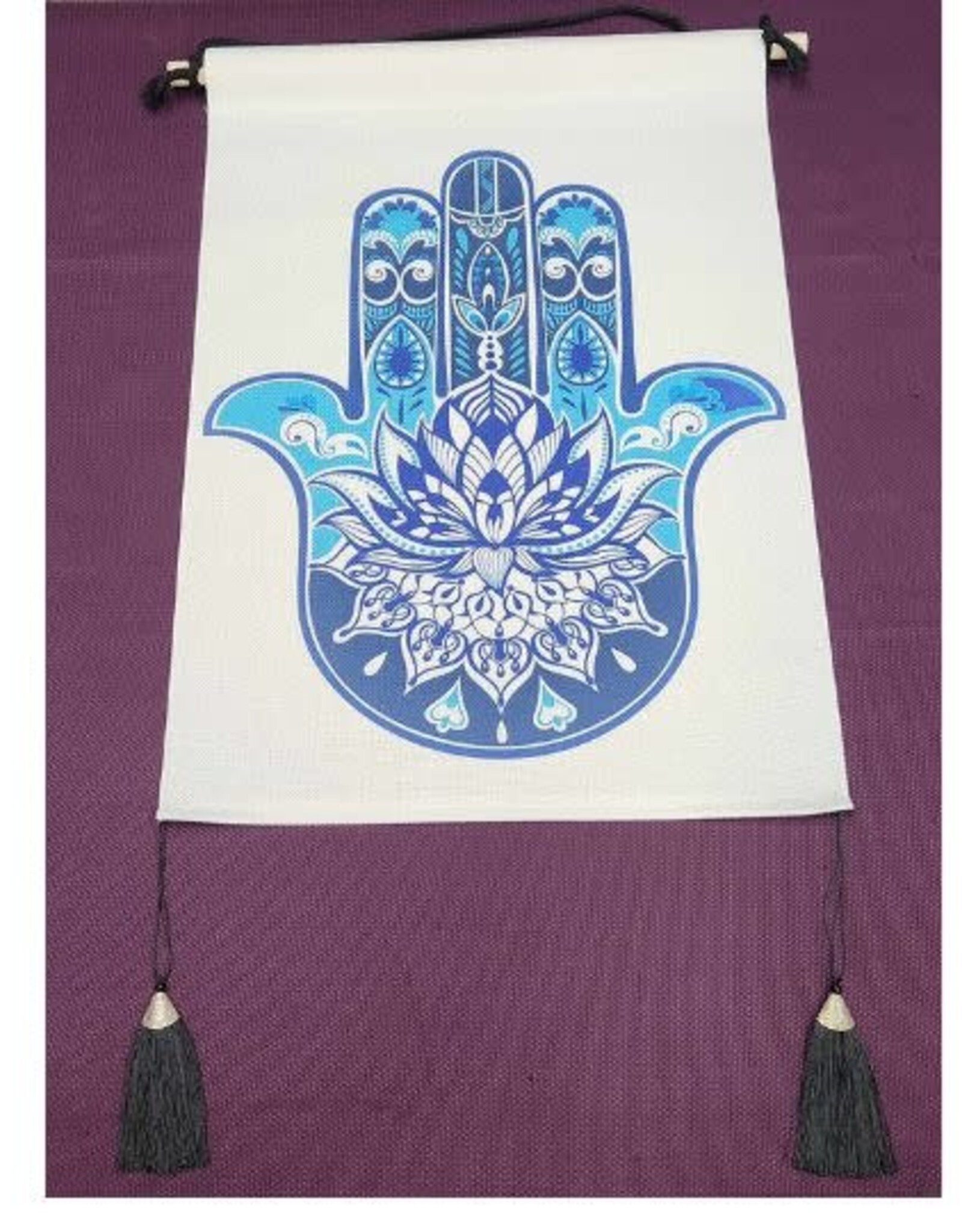 Blue Hamsa Hand Tapestry Banner - 13.75"x19.5'
