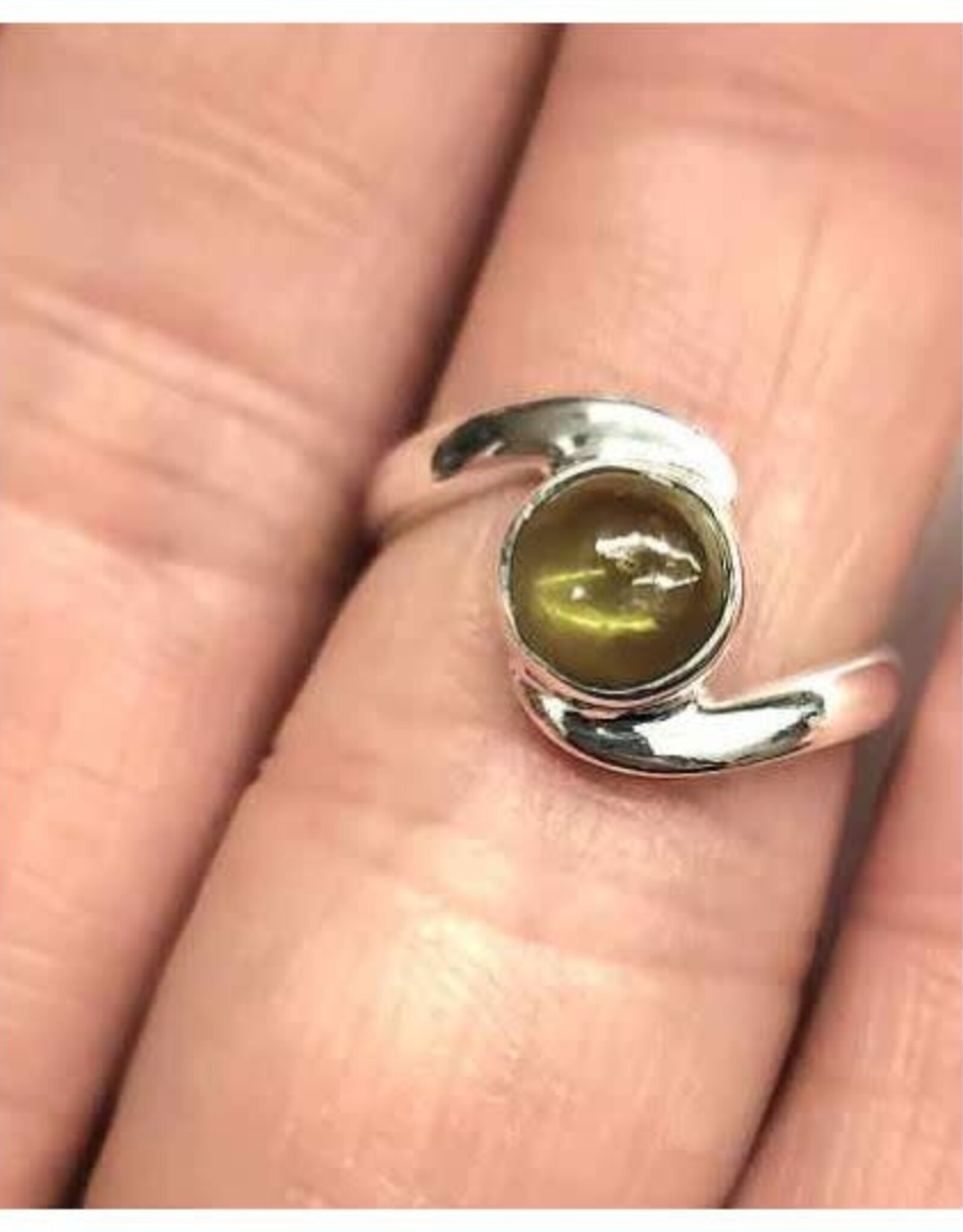 Peridot Ring - Size 5 Sterling Silver