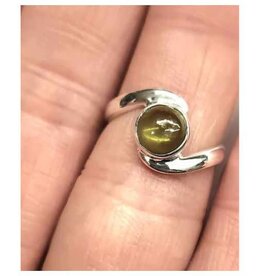 Peridot Ring - Size 5 Sterling Silver