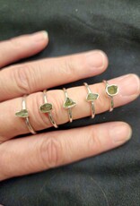Moldavite Ring Sterling Silver Size 6