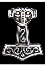 Thor Hammer Stainless Steel Pendant - Norse Design  1.25"