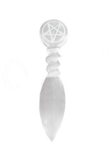 Selenite Athame with Pentacle 9.5"