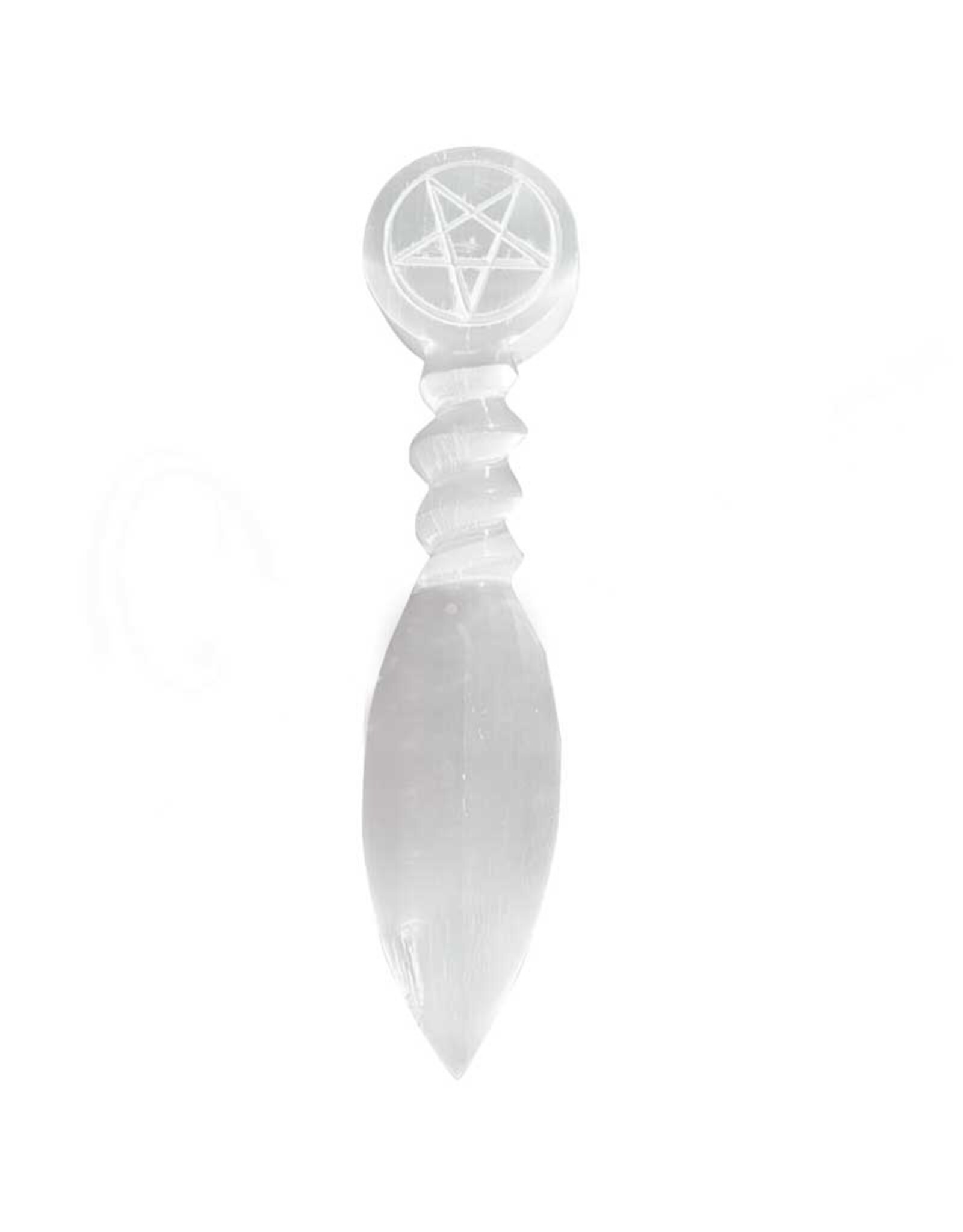 Selenite Athame with Pentacle 9.5"
