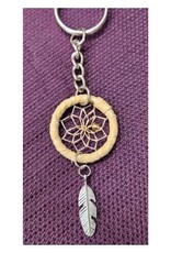 Dream Catcher Keychain with Feather  - Tan