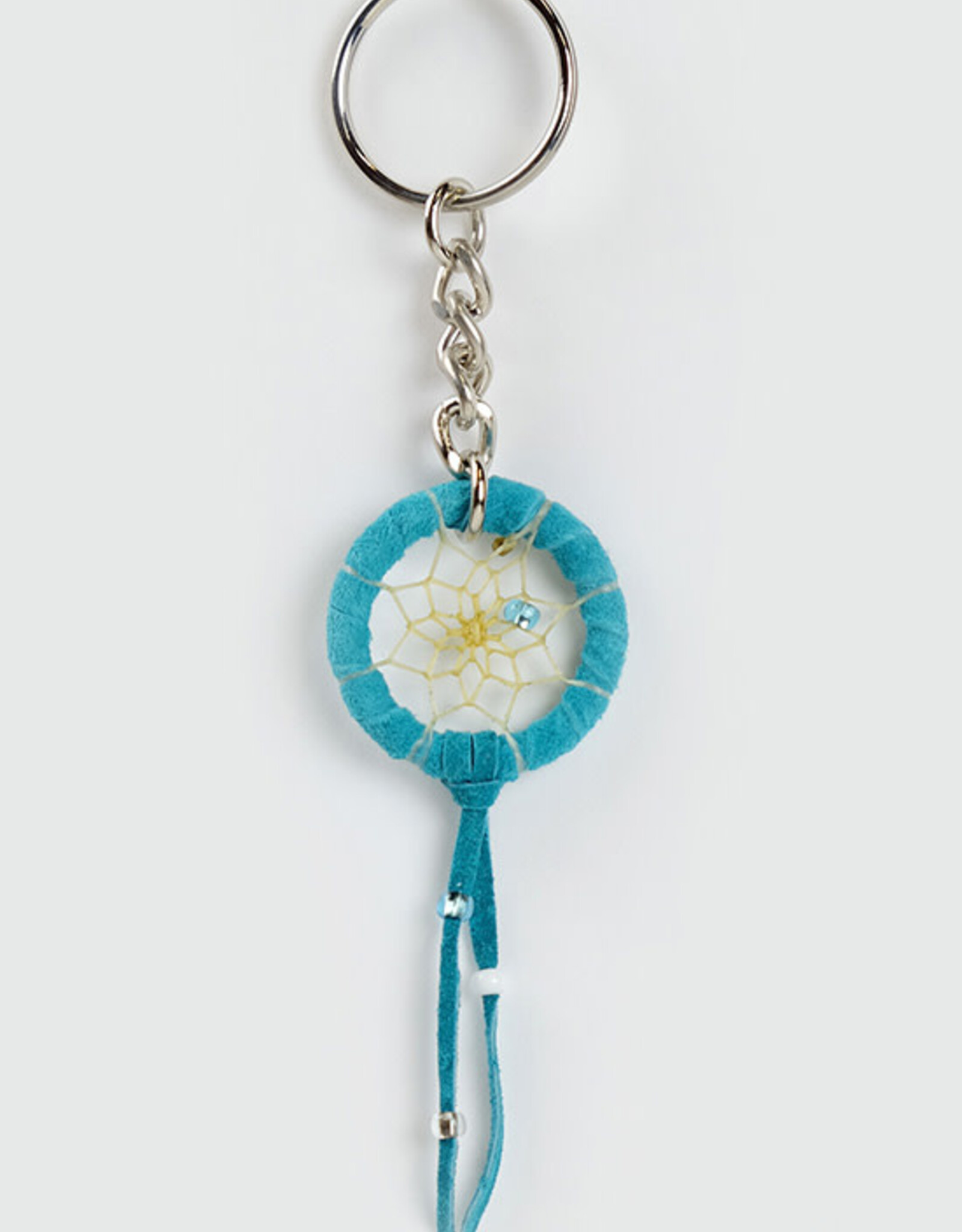 Dream Catcher Keychain with Feather- Turquoise