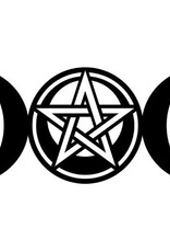 Triple Moon with Pentacle Wall Decal  - 22"