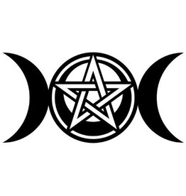 Triple Moon with Pentacle Wall Decal  - 22"