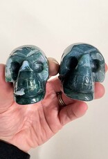 Moss Agate Crystal Skulls 2"