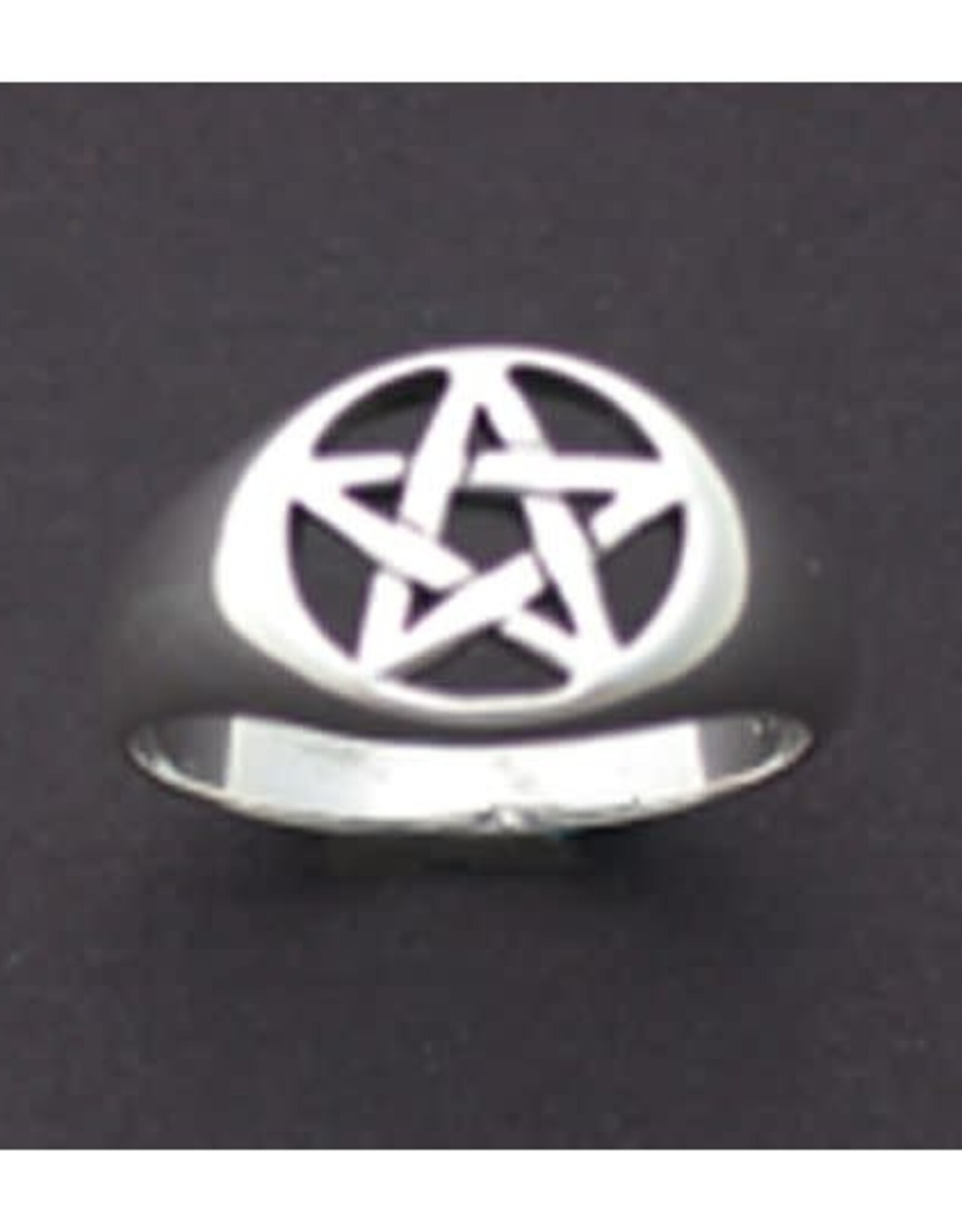 Medium Pentacle Ring Sterling Silver - Size 5